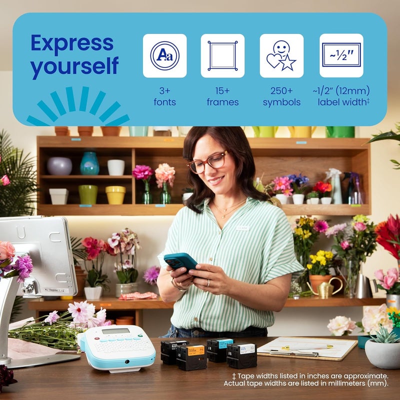 brother P-Touch PT-N25BTV3 Personal Connected Label Maker, Bluetooth (Bundle), Design&Print2 app, Portable, Handheld, 3 Sample Label Tapes Included, Prints with P-Touch Btag½â€ (12mm) Wide Tapes - Image 3